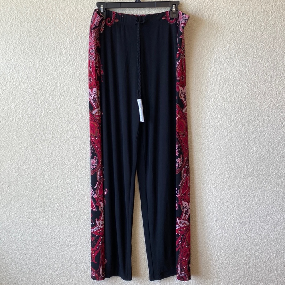 Susan graver NEW WITHOUT TAGS paisley print pants size large women’s